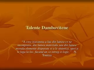 talente dambovitene