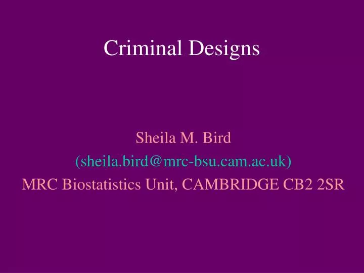 criminal designs