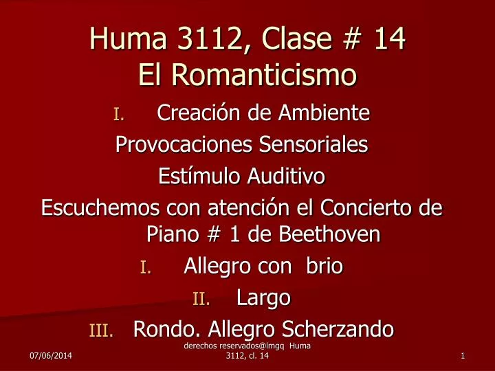 huma 3112 clase 14 el romanticismo