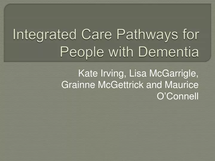integrated care pathways for people with dementia