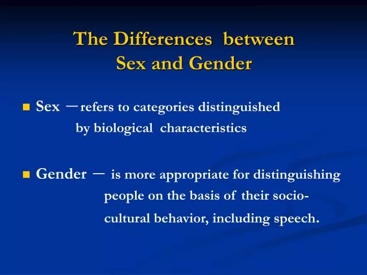 the differences between sex and gender