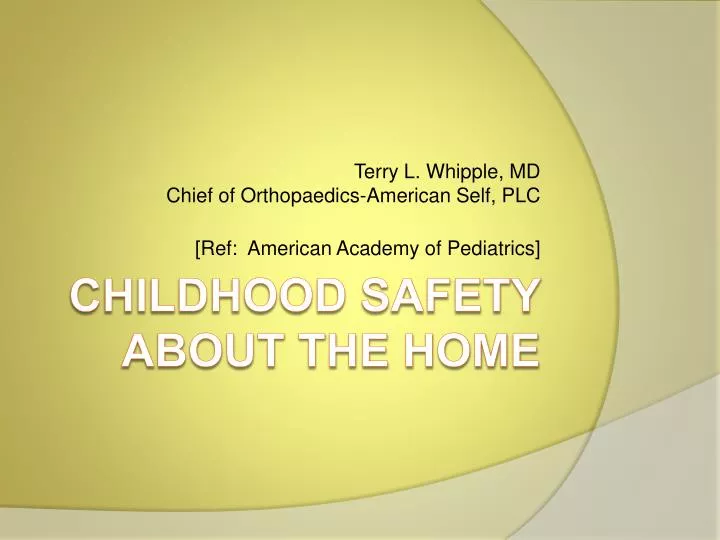 terry l whipple md chief of orthopaedics american self plc ref american academy of pediatrics