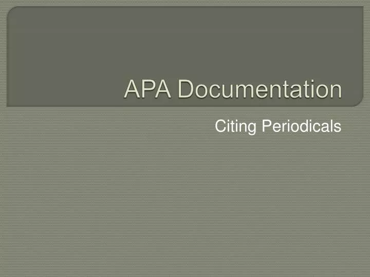 apa documentation