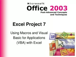 Excel Project 7