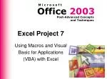 Excel Project 7 - slide 1