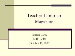 Teacher Librarian Magazine