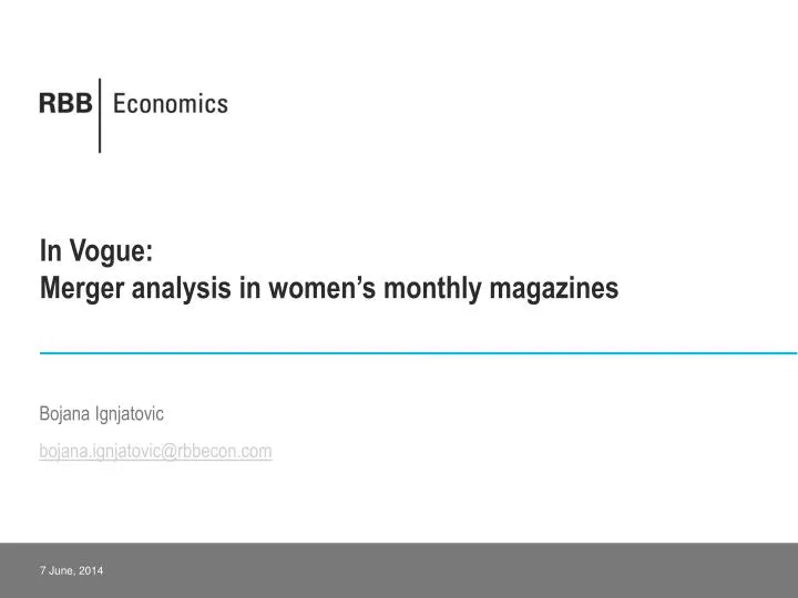 in vogue merger analysis in women s monthly magazines