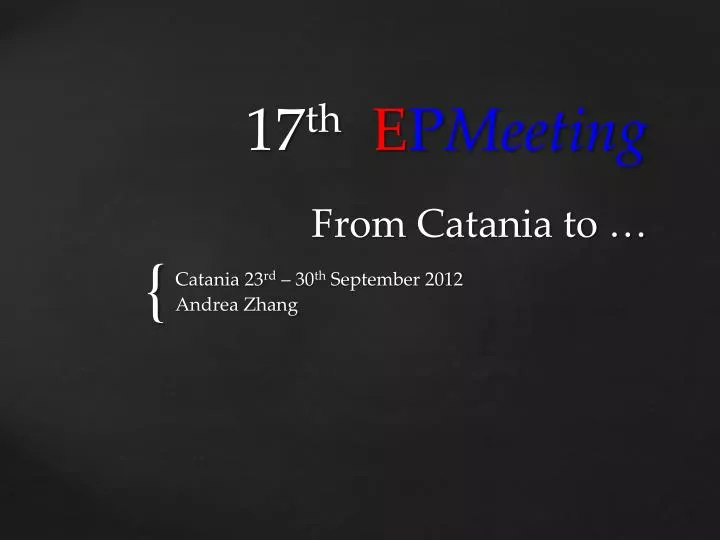 17 th e p meeting from catania to