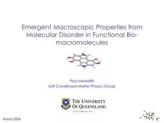 Emergent Macroscopic Properties from Molecular Disorder in Functional Bio-macromolecules