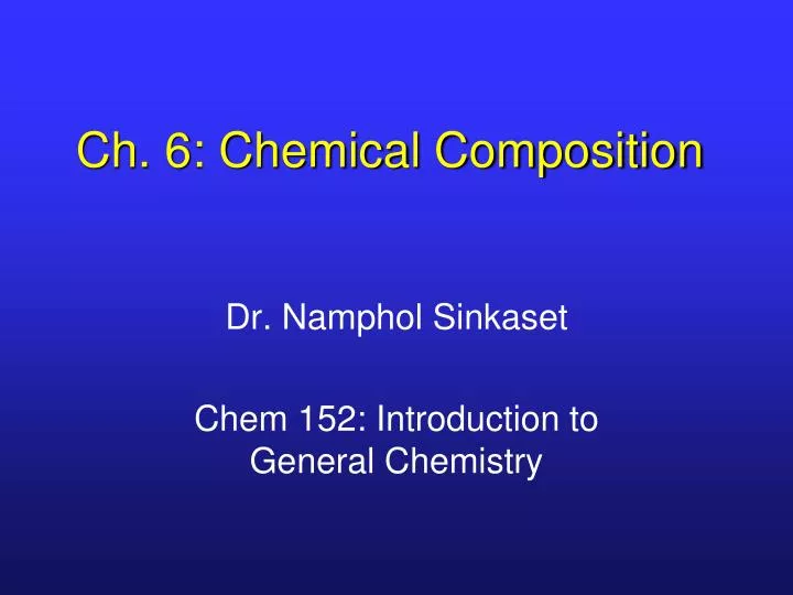 ch 6 chemical composition