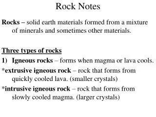 rock notes