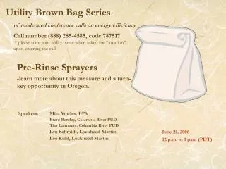 Utility Brown Bag Series