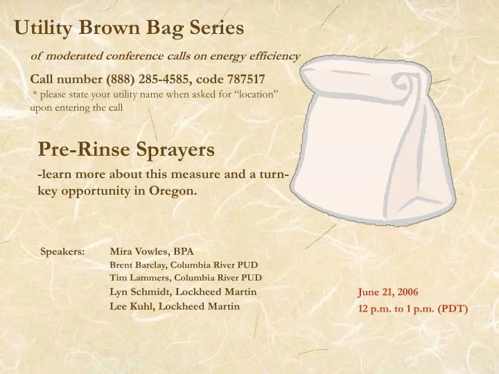 utility brown bag series