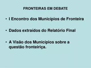 fronteiras em debate