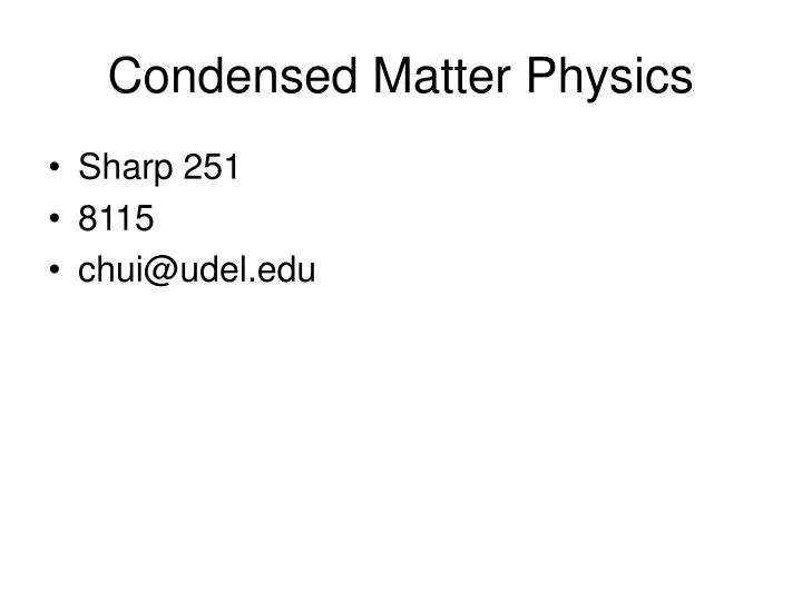 condensed matter physics