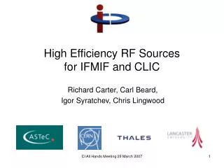 High Efficiency RF Sources for IFMIF and CLIC