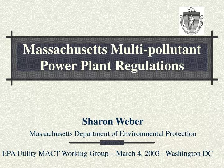 massachusetts multi pollutant power plant regulations