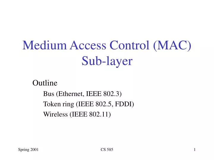 medium access control mac sub layer