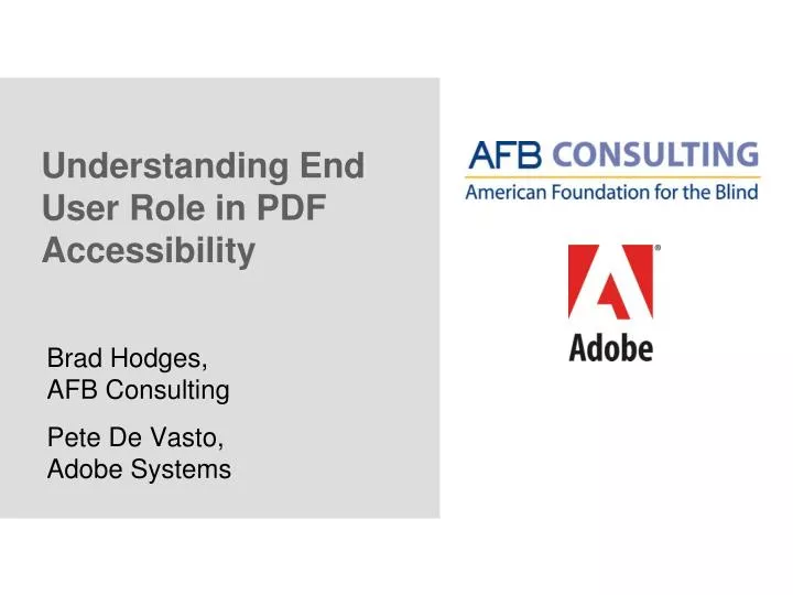 understanding end user role in pdf accessibility