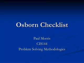 Osborn Checklist