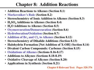 Chapter 8: Addition Reactions