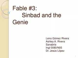 Fable #3: 	 Sinbad and the Genie