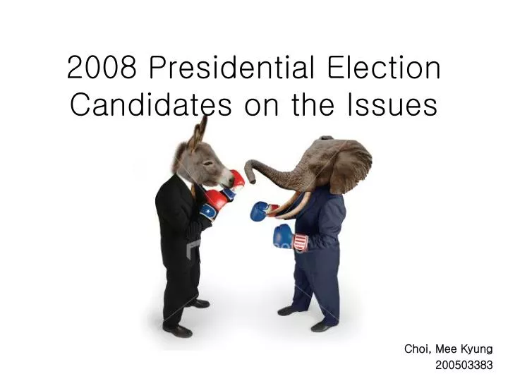 2008 presidential election candidates on the issues