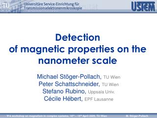 Detection of magnetic properties on the nanometer scale