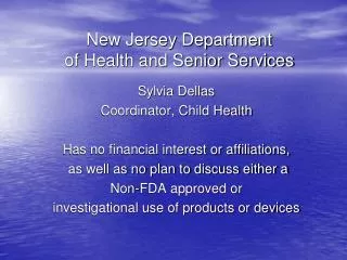 New Jersey Department of Health and Senior Services