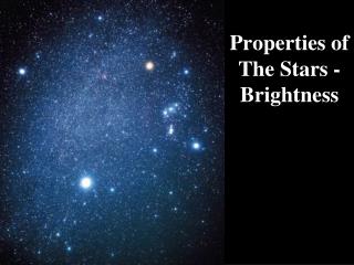 Properties of The Stars - Brightness
