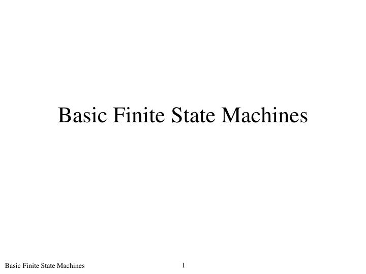 basic finite state machines