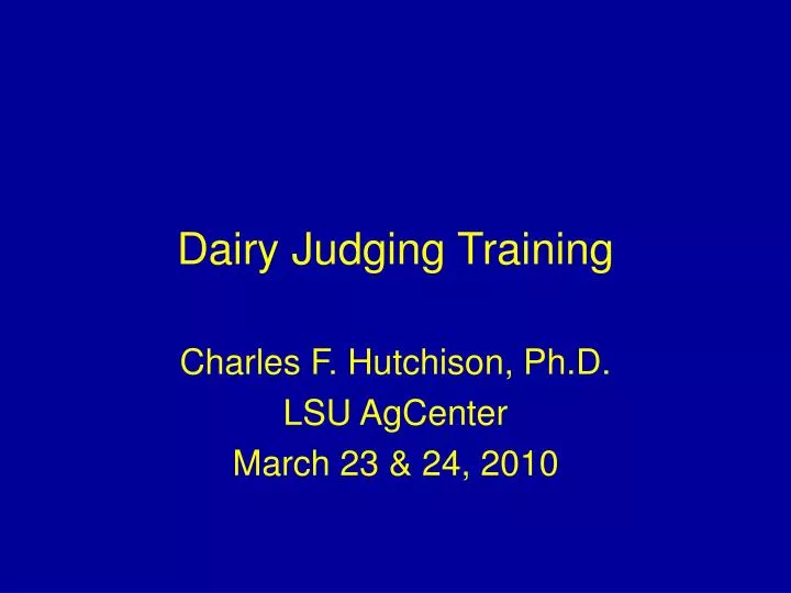 dairy judging training