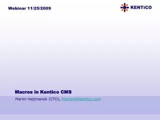 Macros in Kentico CMS