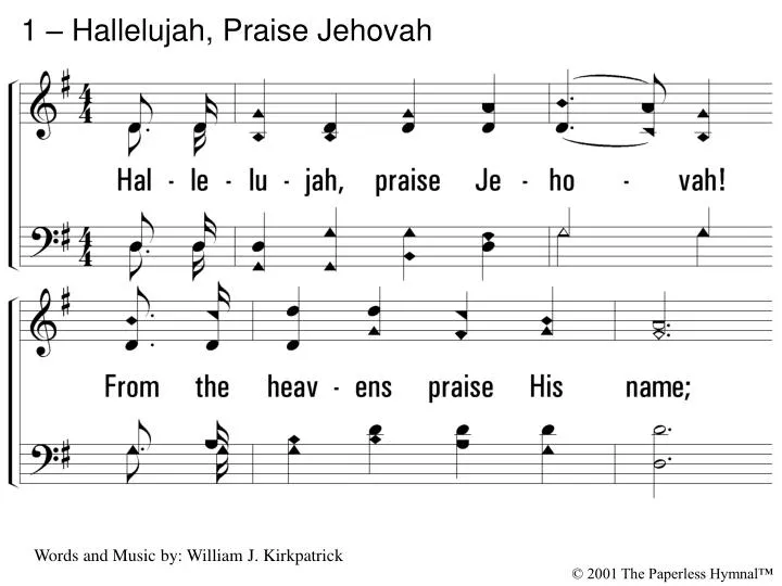 1 hallelujah praise jehovah