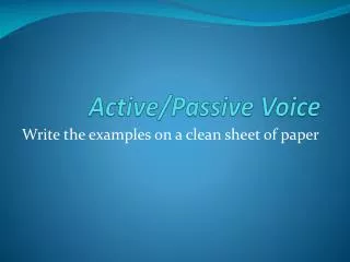 active passive voice