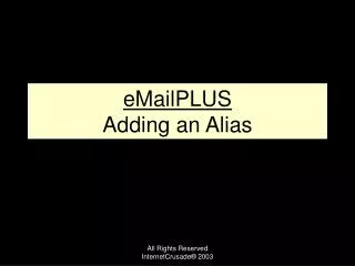 eMailPLUS Adding an Alias