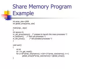 Share Memory Program Example