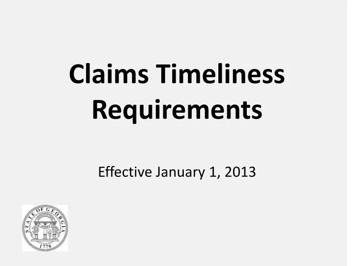 claims timeliness requirements effective january 1 2013