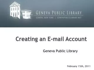 Creating an E-mail Account