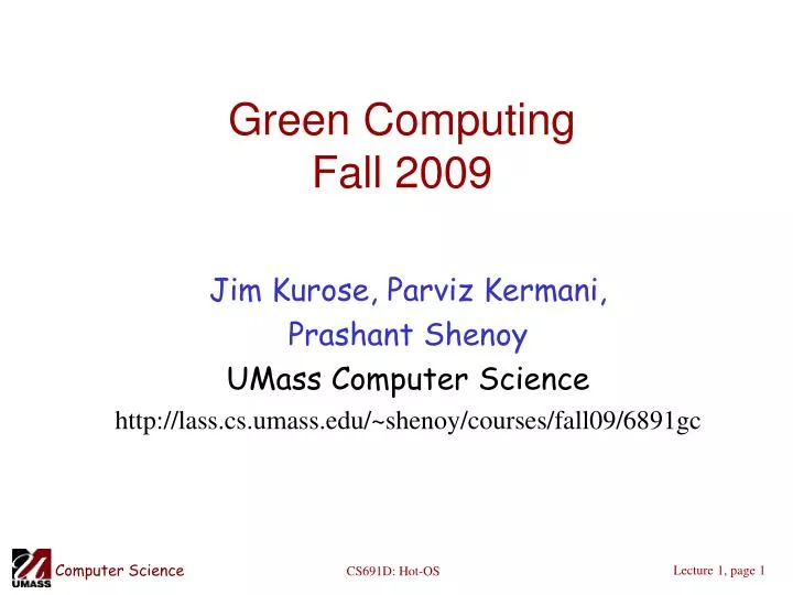 green computing fall 2009