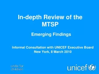 Informal Consultation with UNICEF Executive Board New York, 8 March 2010