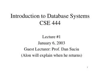 Introduction to Database Systems CSE 444