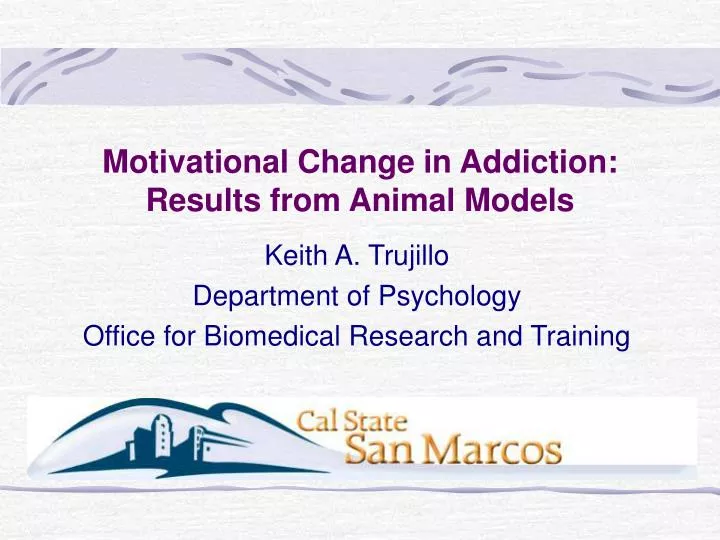 motivational change in addiction results from animal models