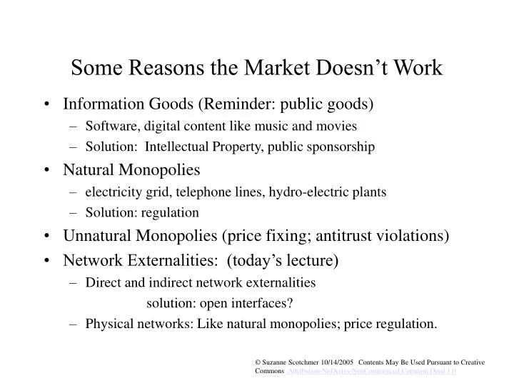 some reasons the market doesn t work