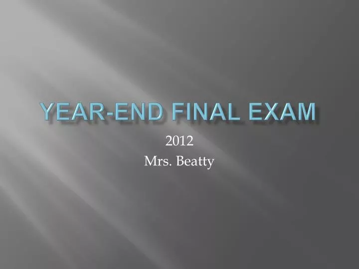 year end final exam