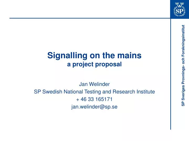 signalling on the mains a project proposal