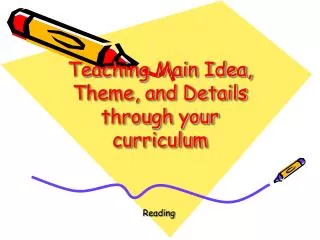 Teaching Main Idea, Theme, and Details through your curriculum