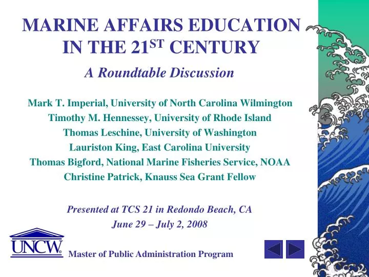 marine affairs education in the 21 st century
