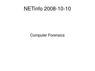 NETinfo 2008-10-10