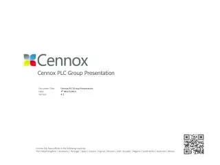 Cennox PLC Group Presentation